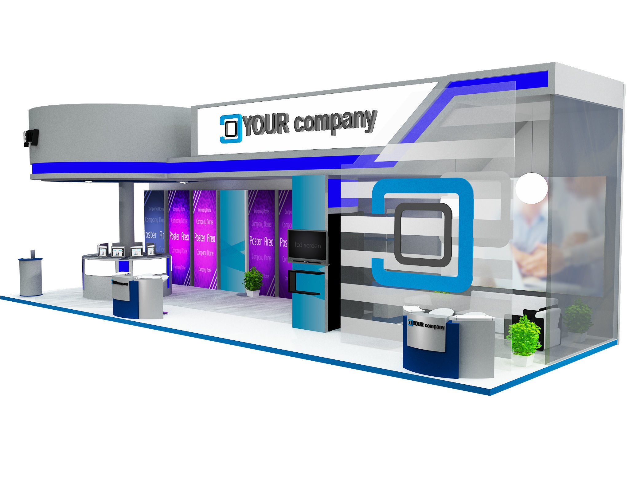 Booth Exhibition Stand a598b 3D model_6