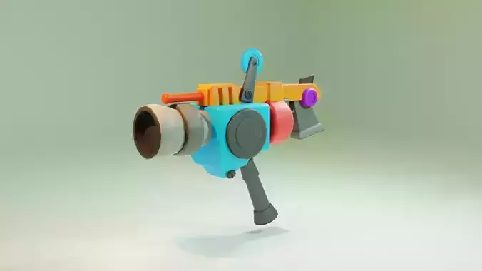 Space Cartoon Gun Low-poly 3D model