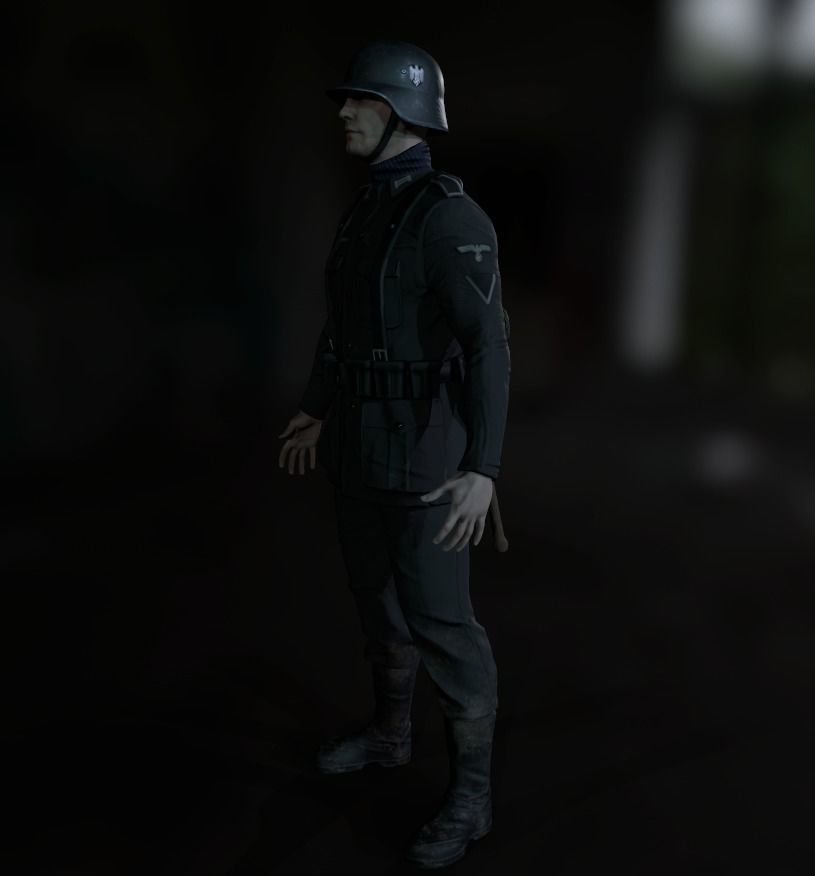 Wehrmacht soldier Low-poly 3D model_13
