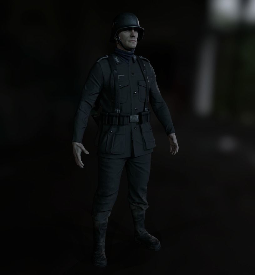 Wehrmacht soldier Low-poly 3D model_9