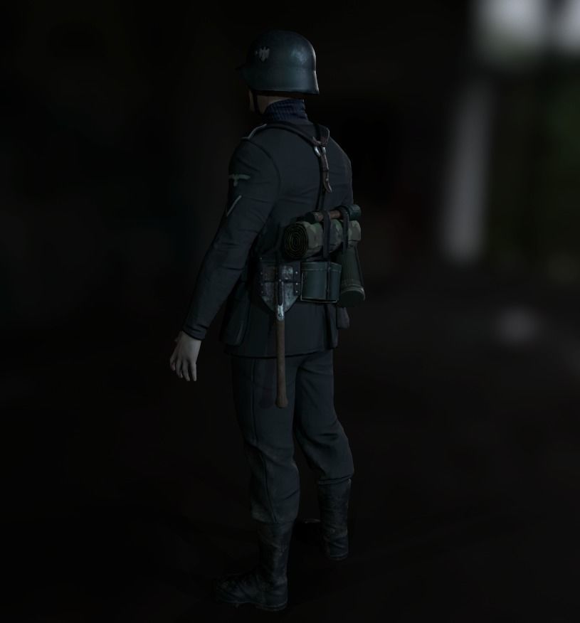 Wehrmacht soldier Low-poly 3D model_12