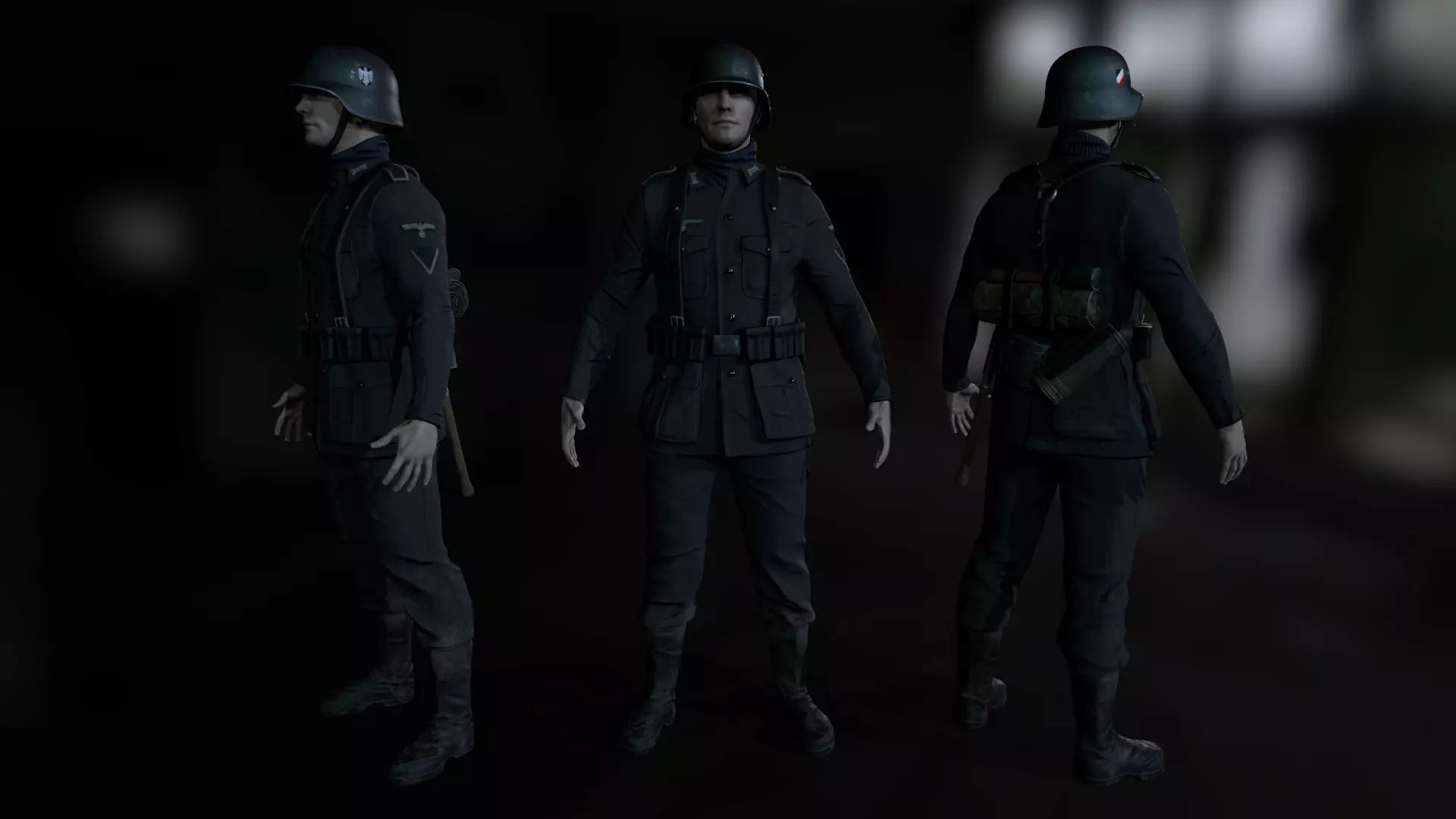 Wehrmacht soldier Low-poly 3D model_0