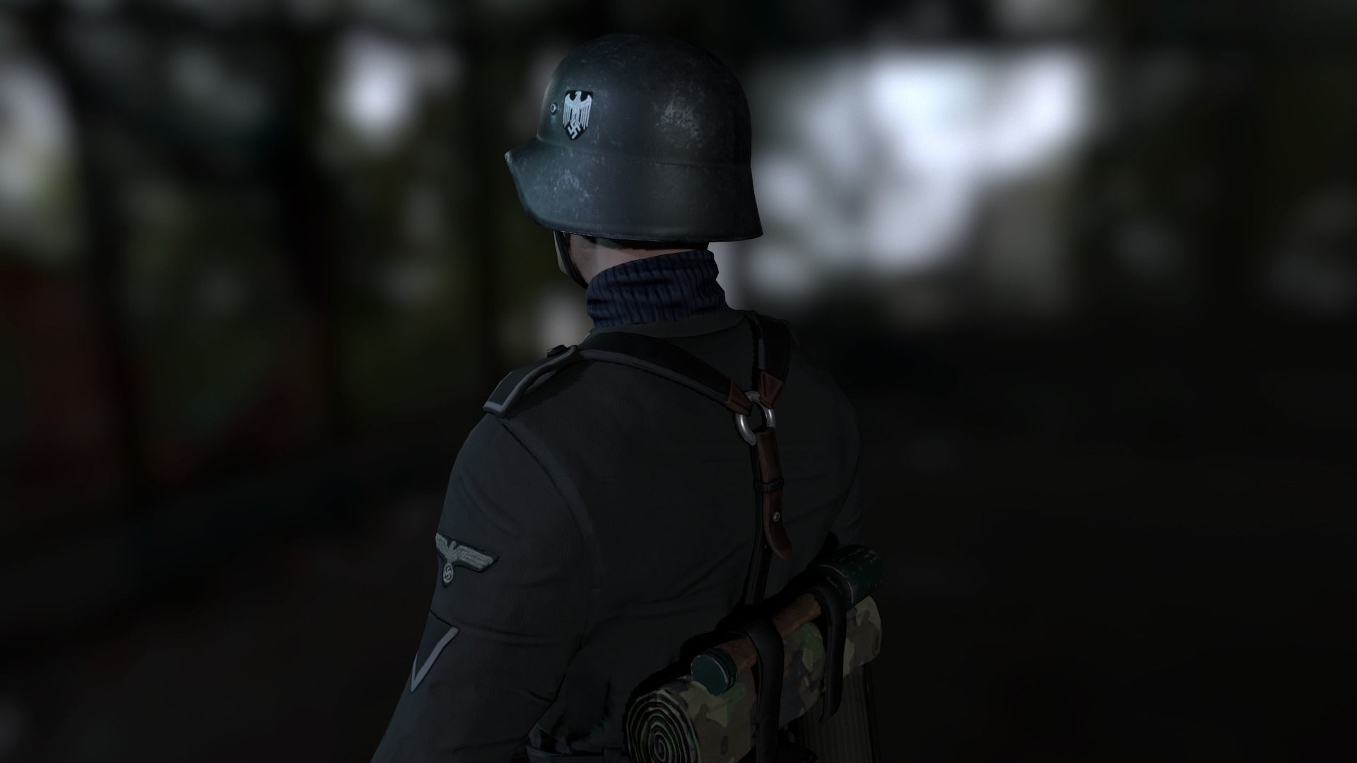 Wehrmacht soldier Low-poly 3D model_6