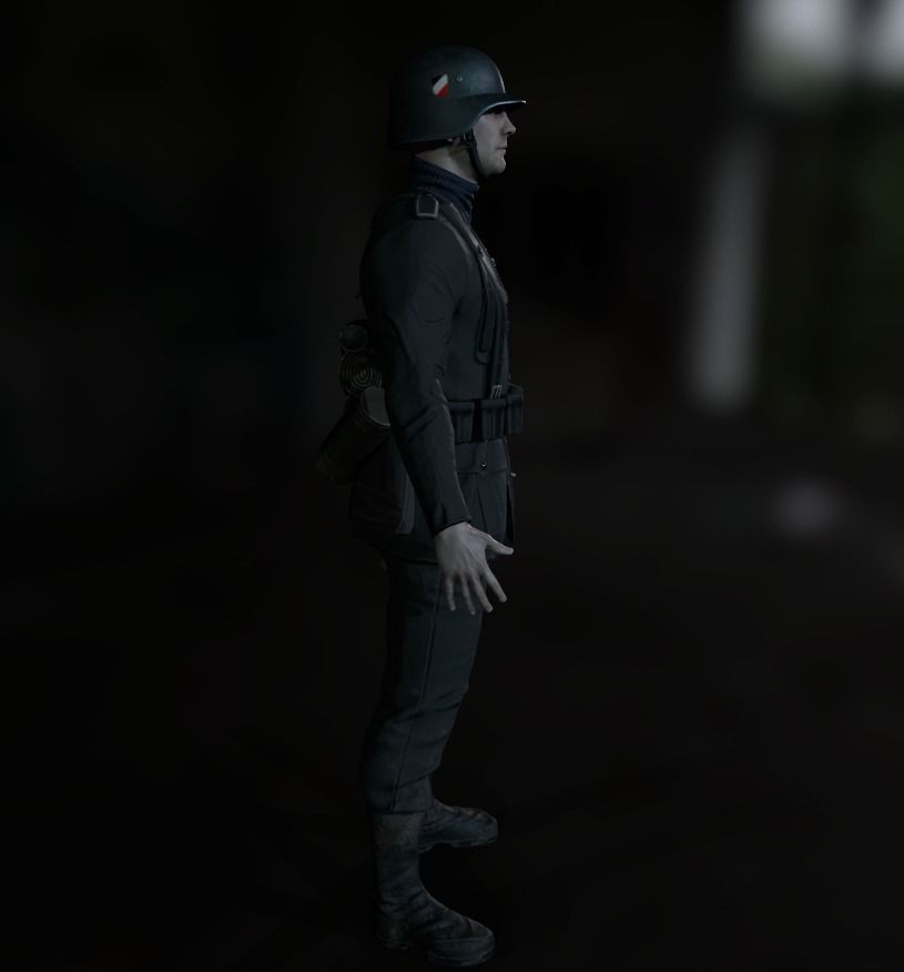 Wehrmacht soldier Low-poly 3D model_10