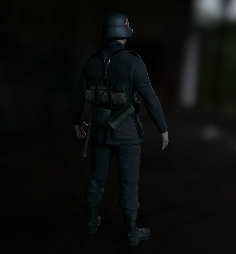 Wehrmacht soldier Low-poly 3D model_11
