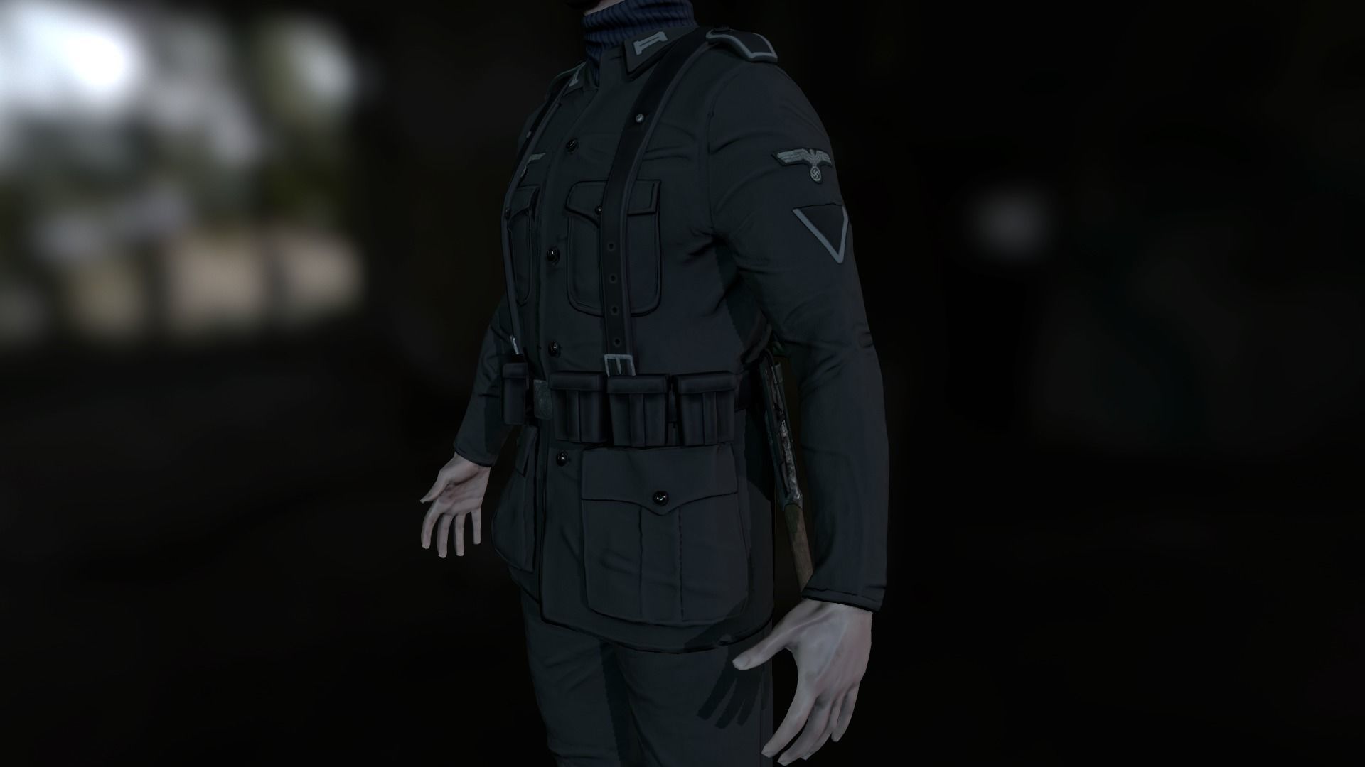 Wehrmacht soldier Low-poly 3D model_3