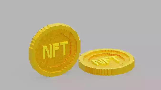NFT Gold Coin Low-poly 3D model