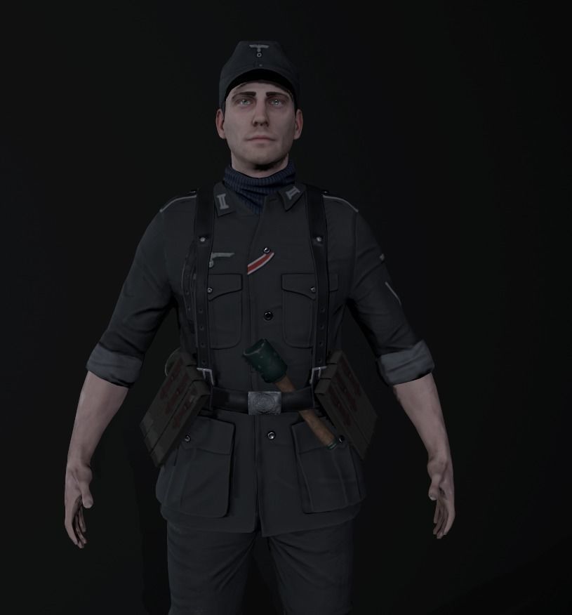 Wehrmacht soldier 2 Low-poly 3D model_12