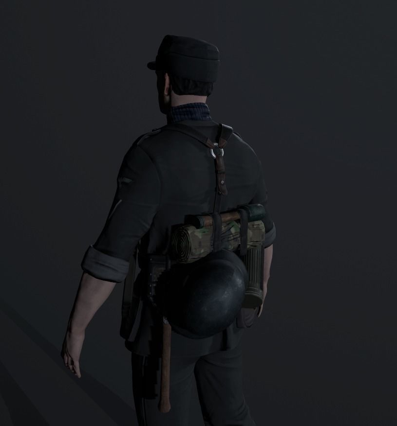 Wehrmacht soldier 2 Low-poly 3D model_10