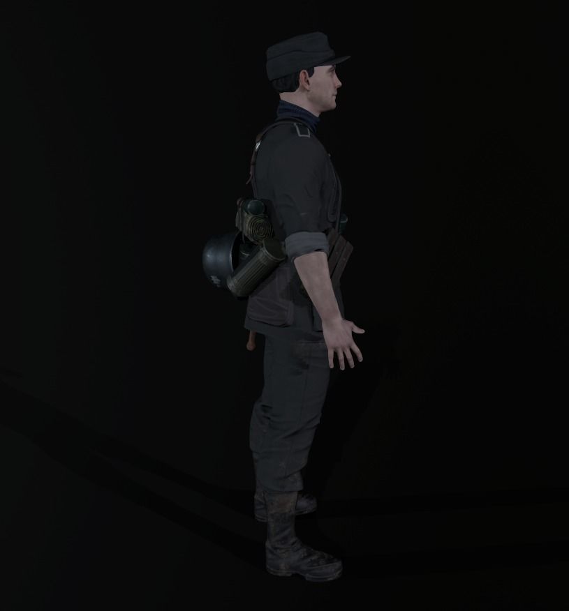 Wehrmacht soldier 2 Low-poly 3D model_6