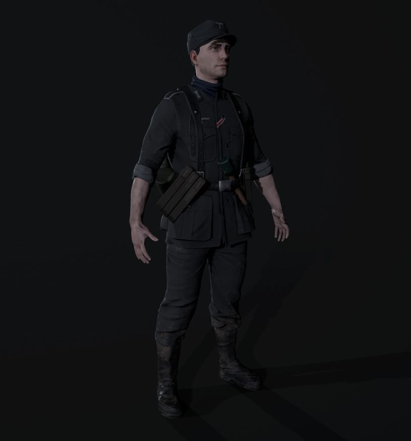 Wehrmacht soldier 2 Low-poly 3D model_7