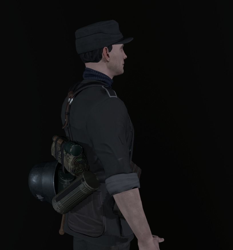 Wehrmacht soldier 2 Low-poly 3D model_11