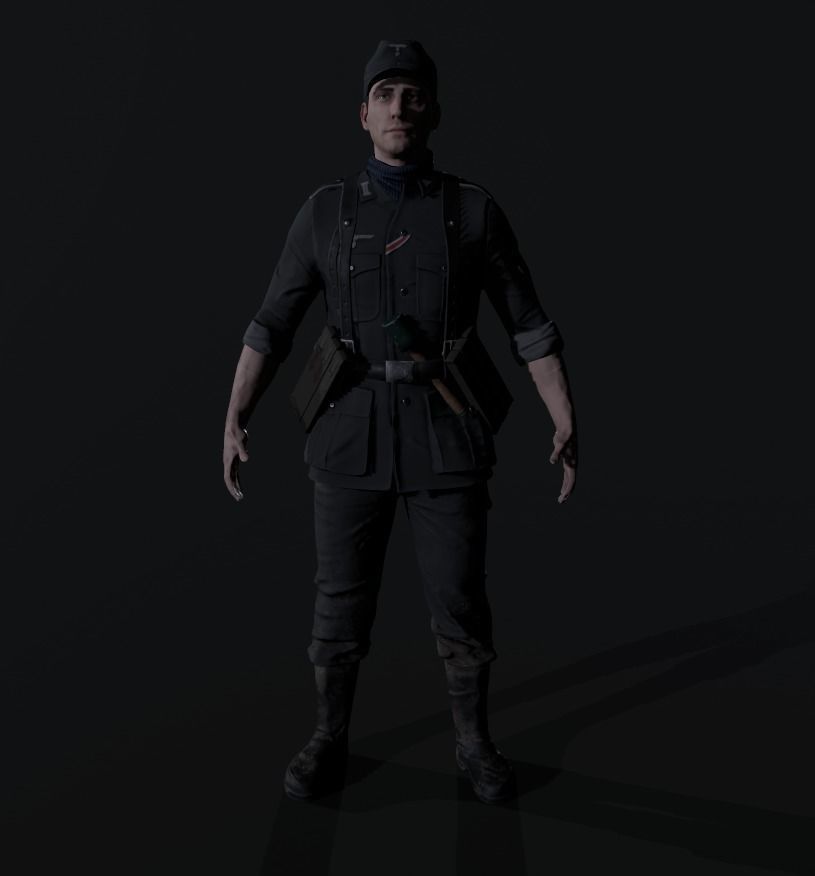 Wehrmacht soldier 2 Low-poly 3D model_8