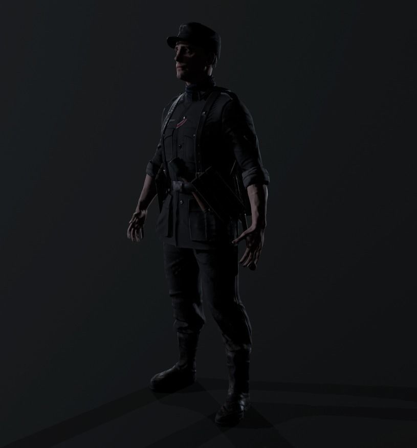 Wehrmacht soldier 2 Low-poly 3D model_3