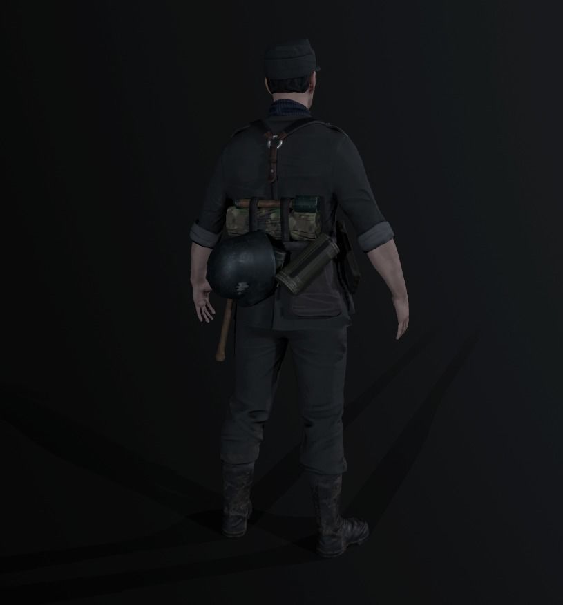Wehrmacht soldier 2 Low-poly 3D model_5