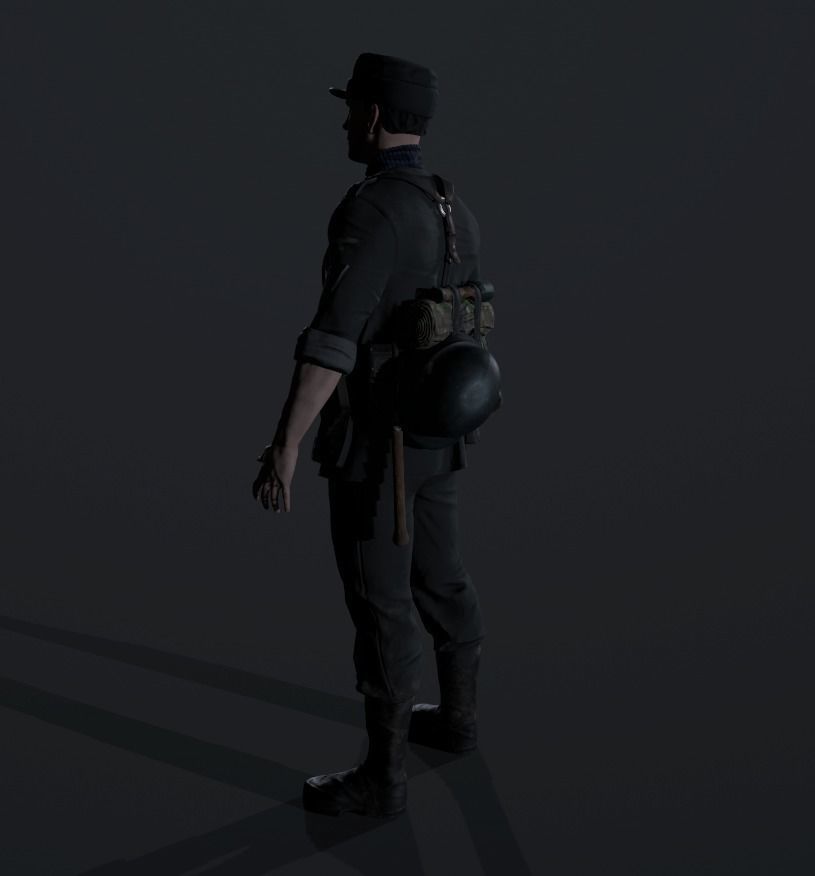 Wehrmacht soldier 2 Low-poly 3D model_4