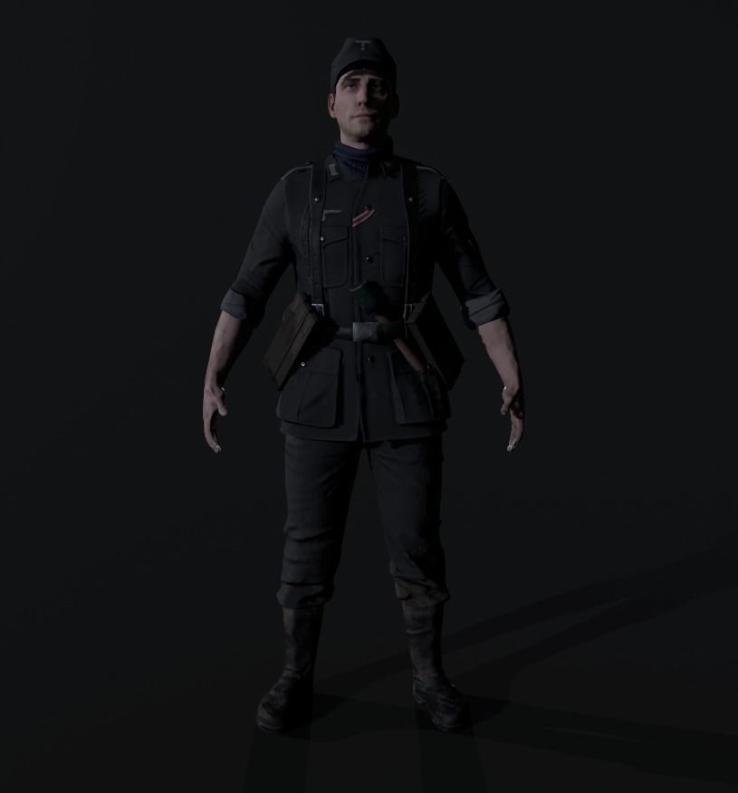 Wehrmacht soldier 2 Low-poly 3D model_2