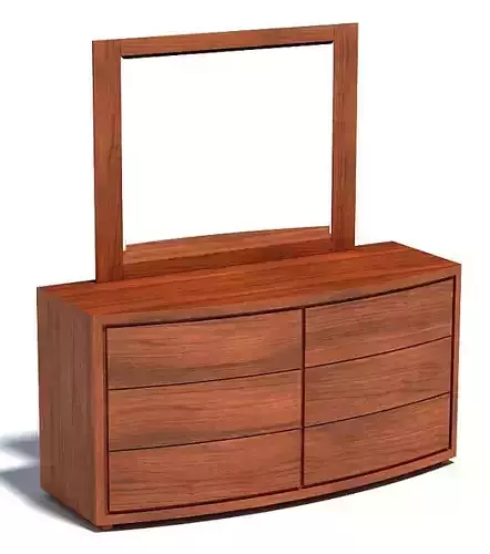 Wood Contemporary Style Dresser 3D model