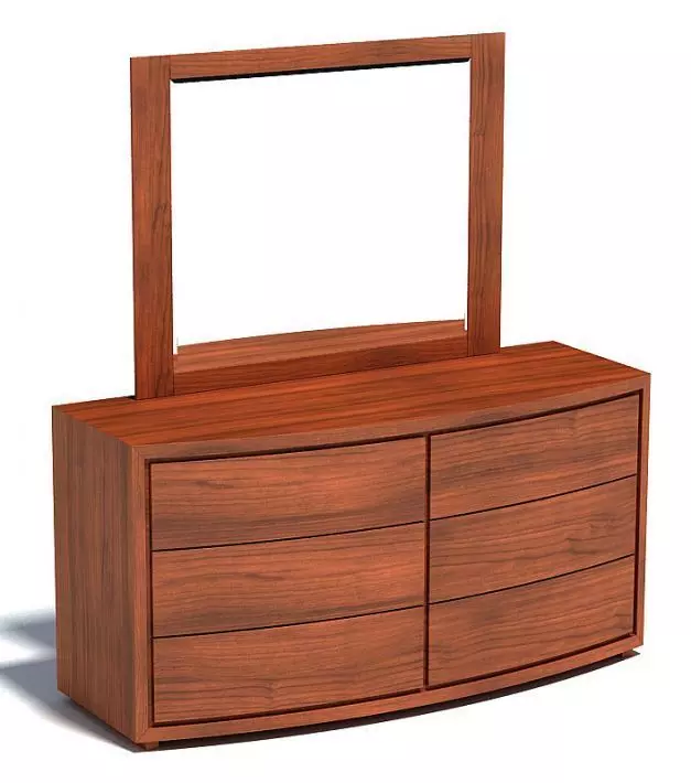 Wood Contemporary Style Dresser 3D model_0