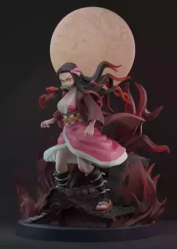Demon slayer Nezuko divide and full version 3D print model