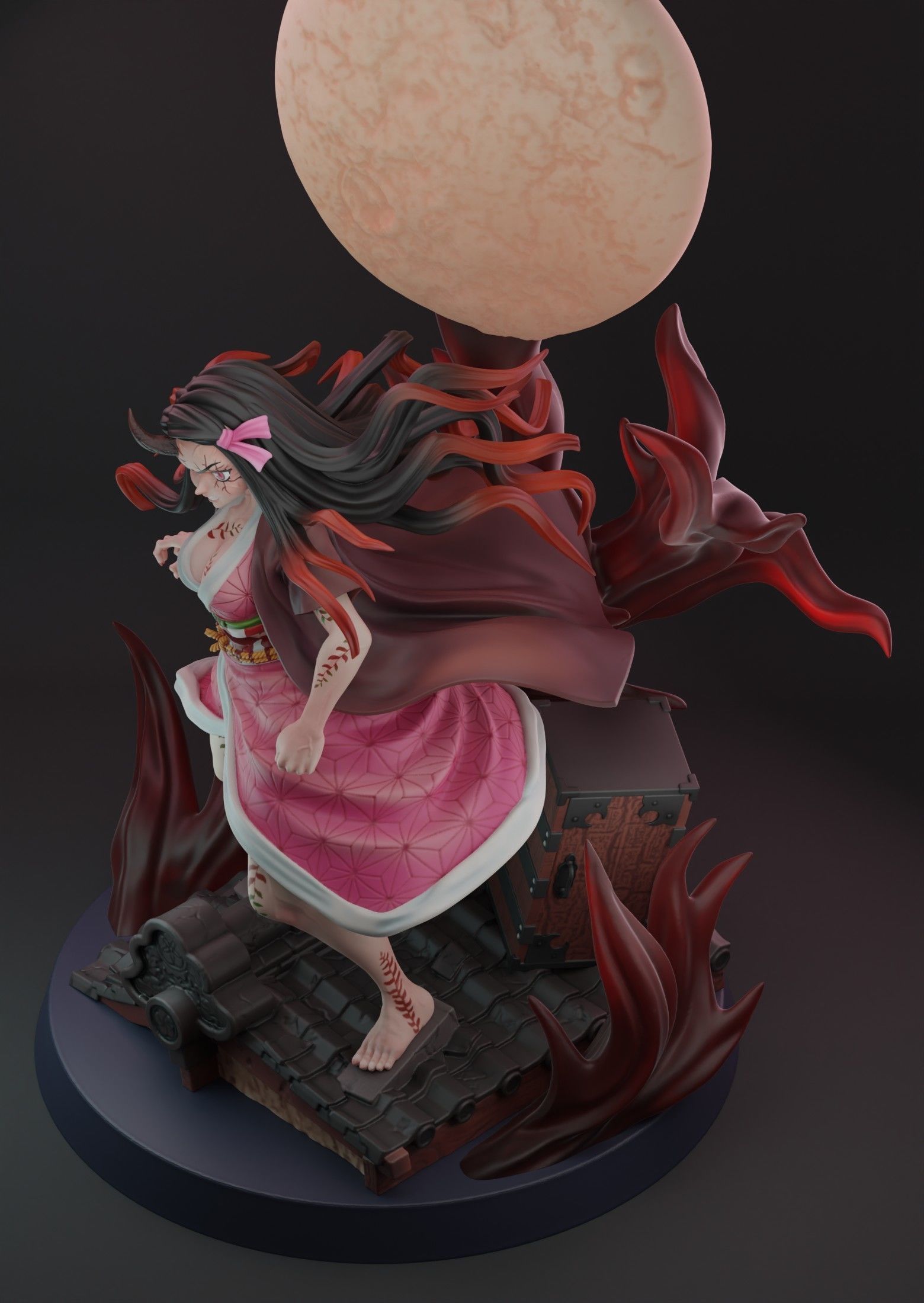 Demon slayer Nezuko divide and full version 3D print model_7