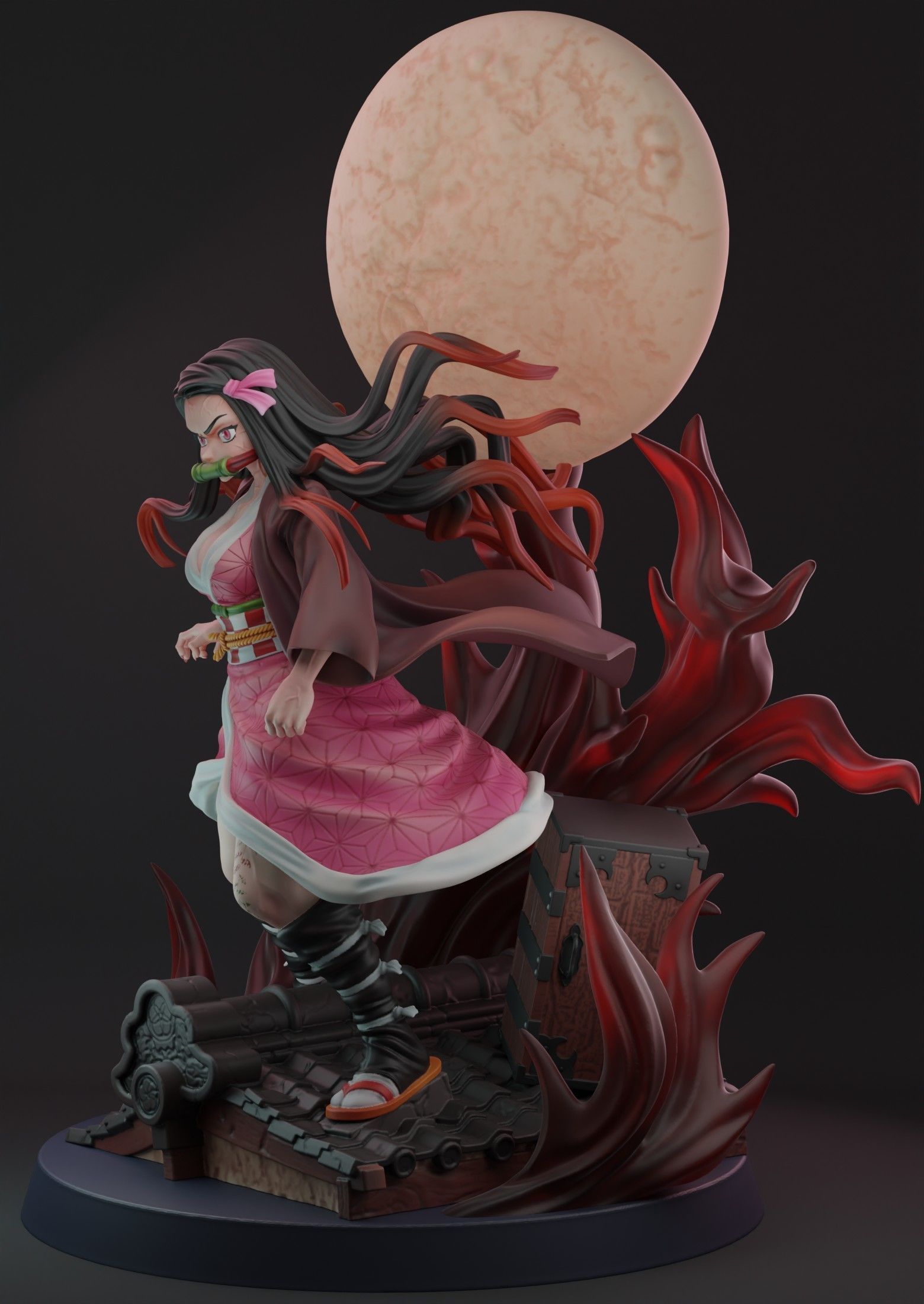 Demon slayer Nezuko divide and full version 3D print model_3