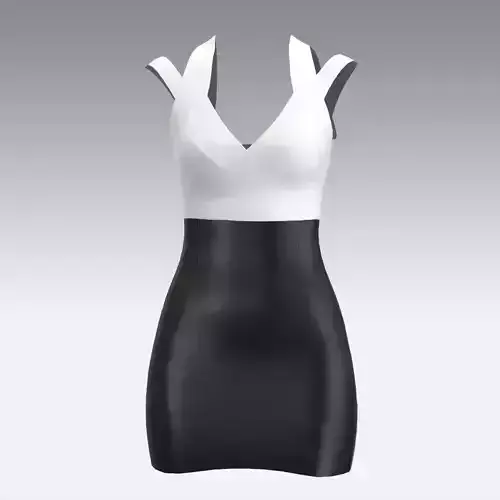 DRESS BLACK AND WHITE LOOK MODERN WOMAN FASHION LOOK