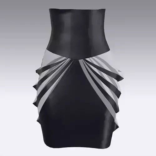 SKIRT COLOR BLOCK BLACK AND WHITE LOOK