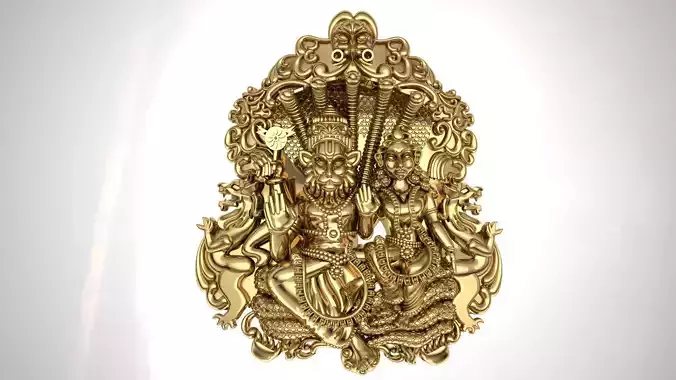 PENDANT ornate gold statue of lord ganesha
