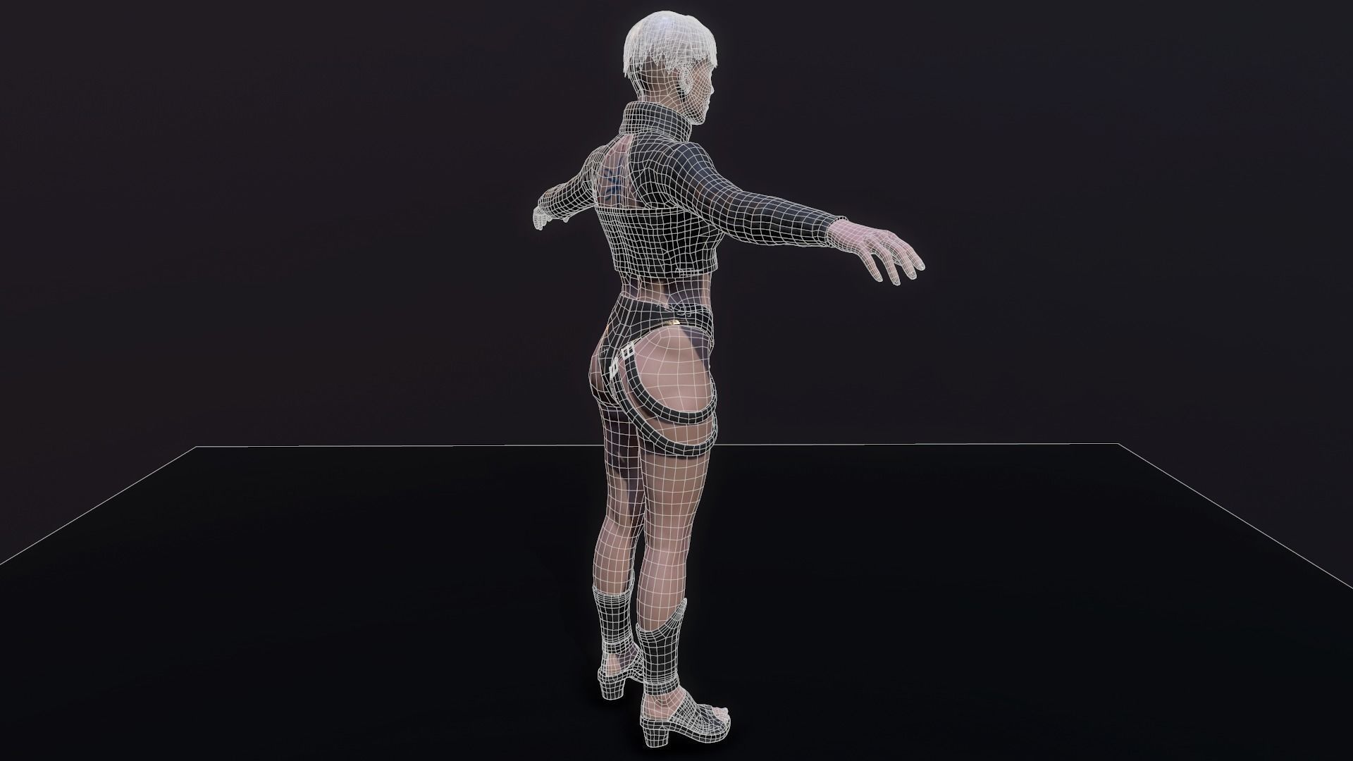 Cyberpunk Girl Low-poly 3D model_12