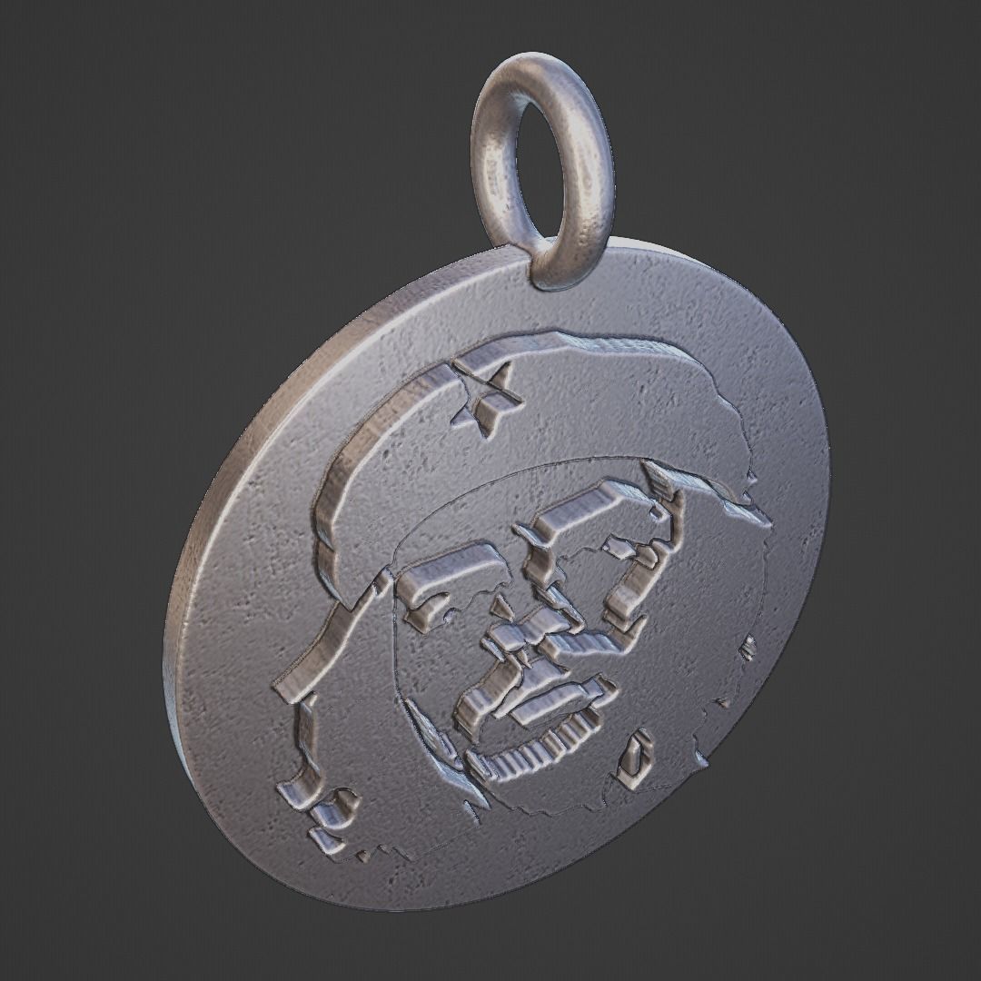 Che Guevara pendant 3D print model_3