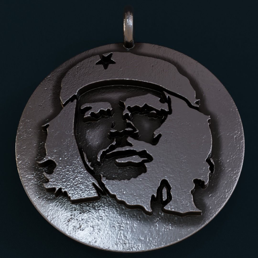 Che Guevara pendant 3D print model_2