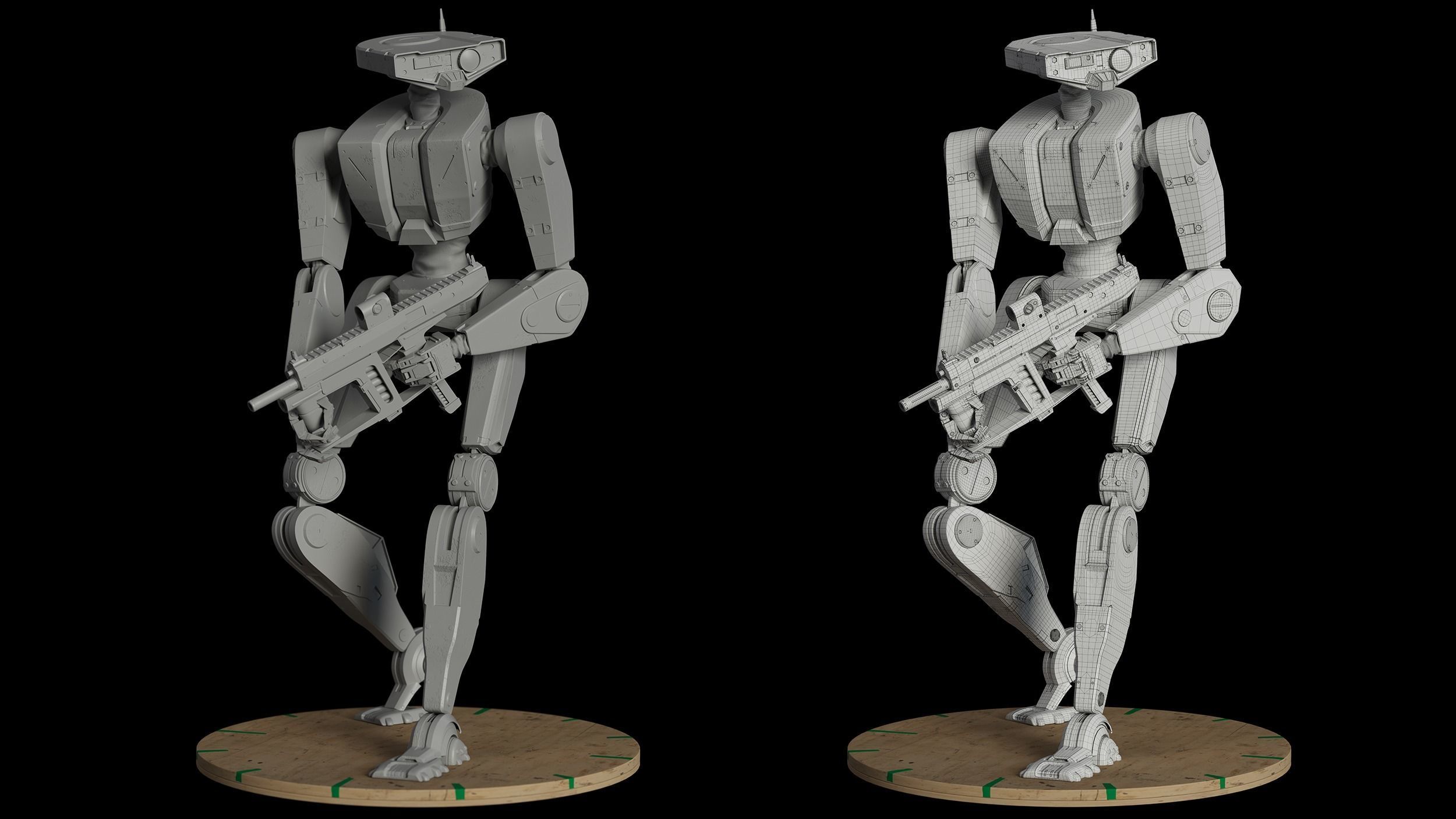 Cyberpunk Robot 3D model_8