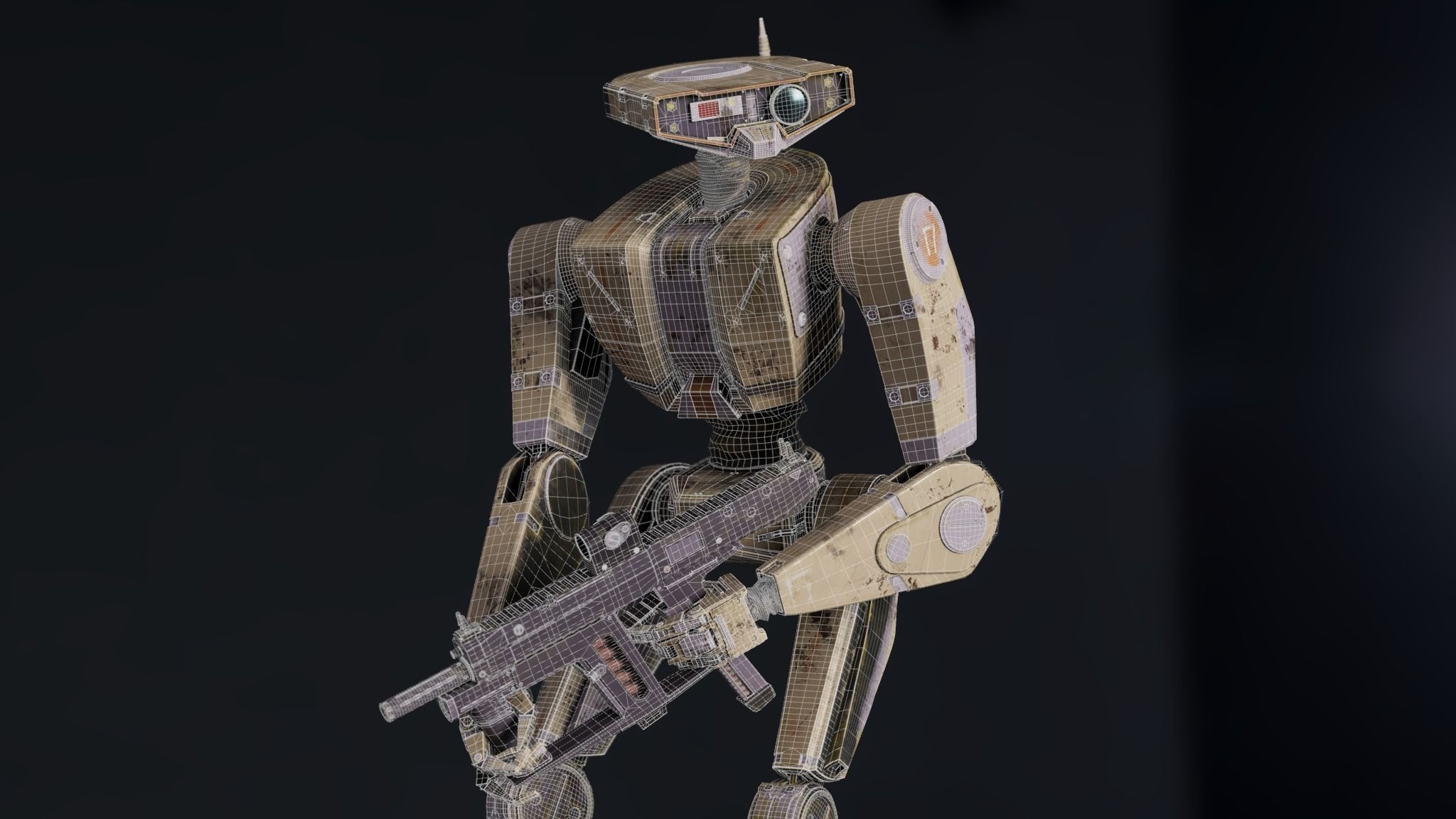 Cyberpunk Robot 3D model_5