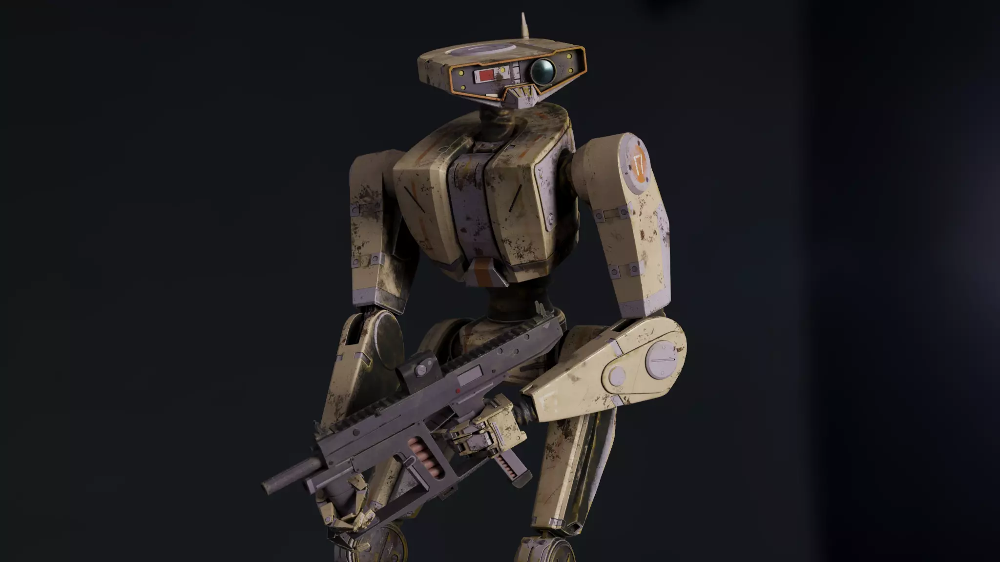 Cyberpunk Robot 3D model_0