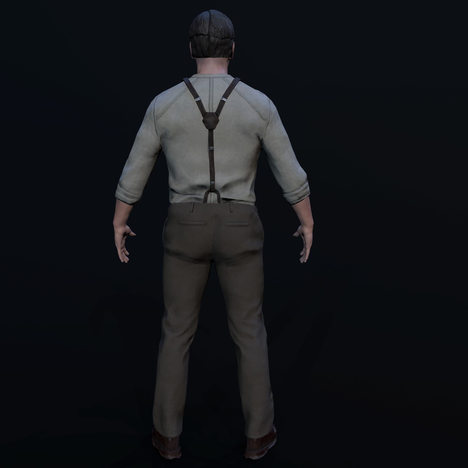 Noir Character Low-poly 3D model_16