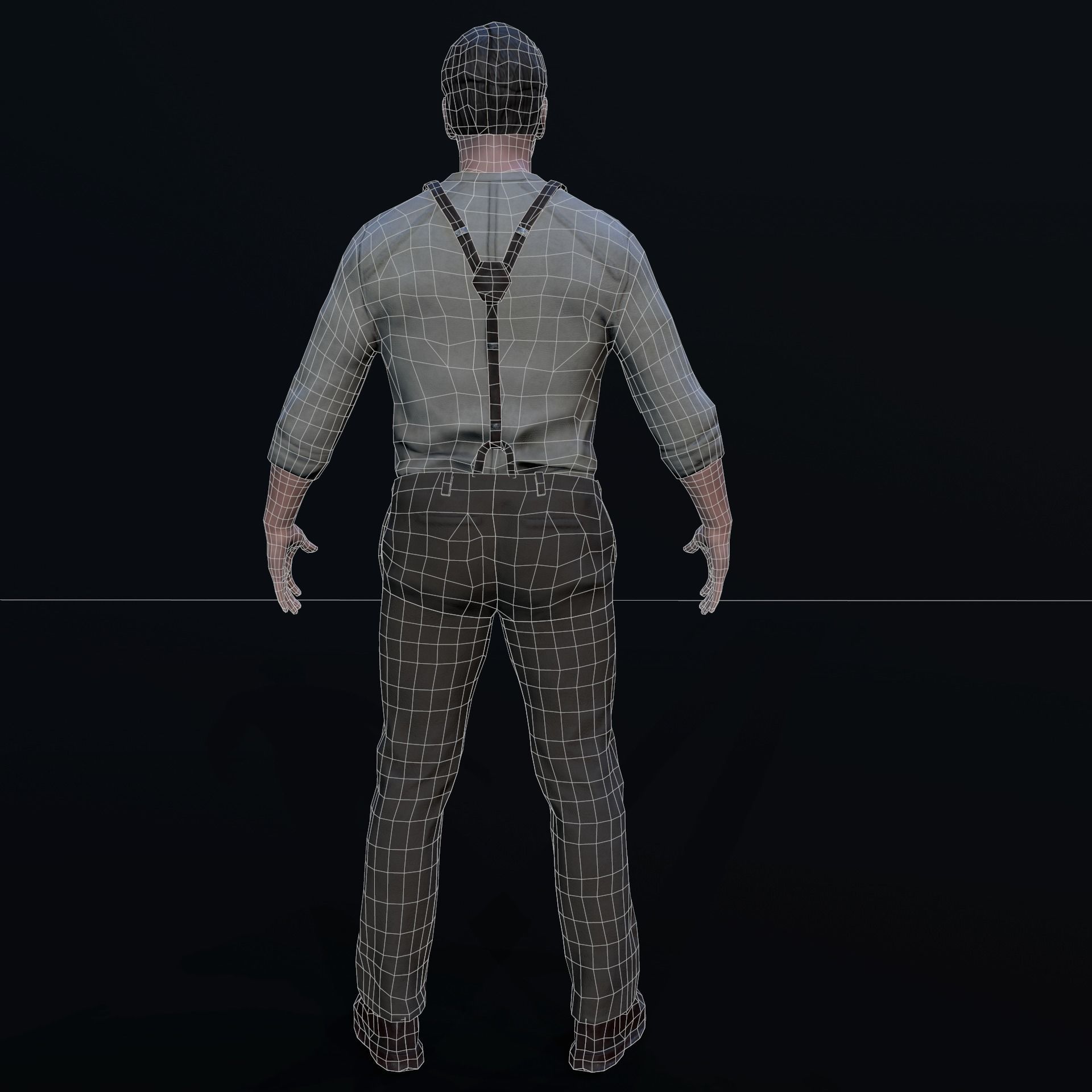 Noir Character Low-poly 3D model_12