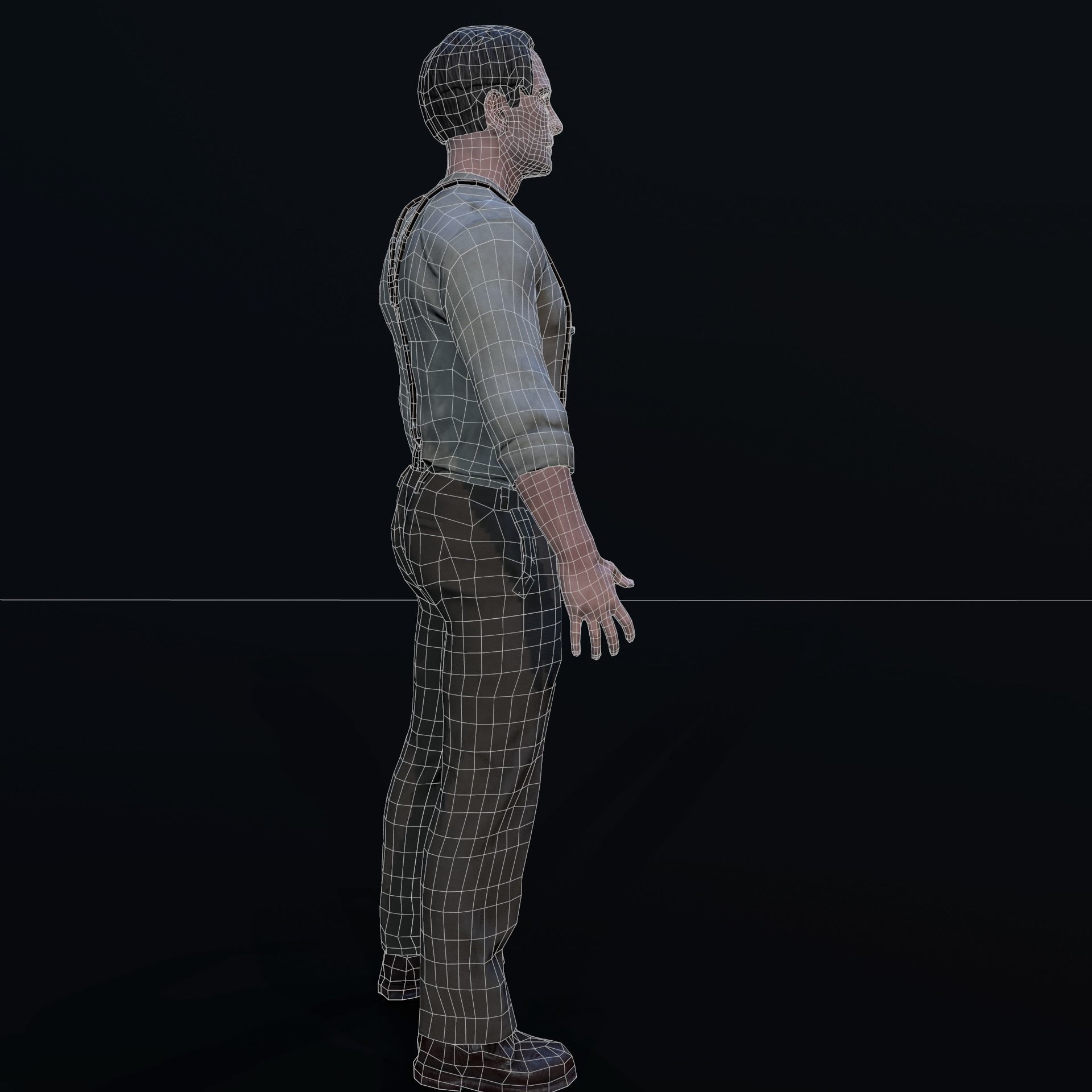 Noir Character Low-poly 3D model_8