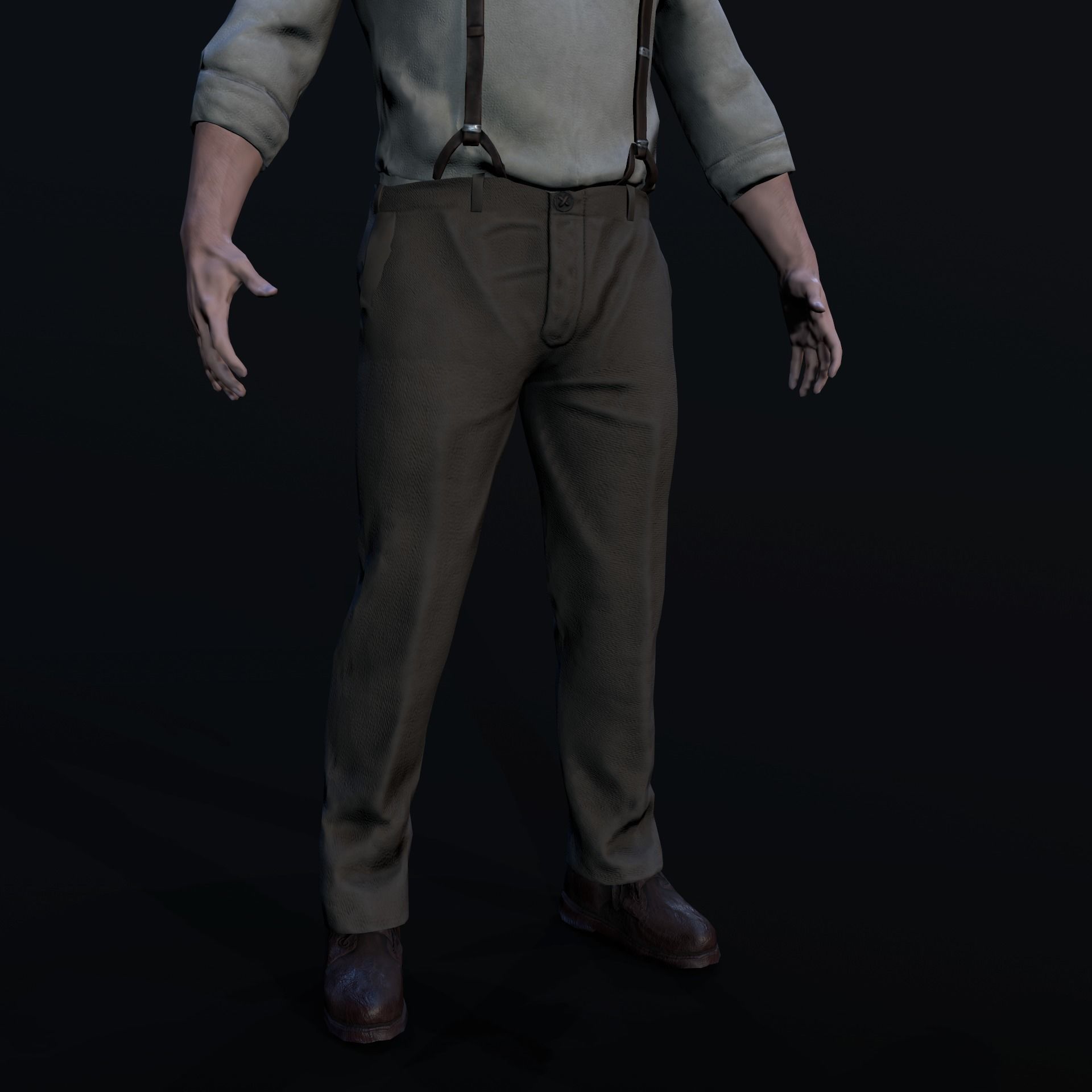 Noir Character Low-poly 3D model_21