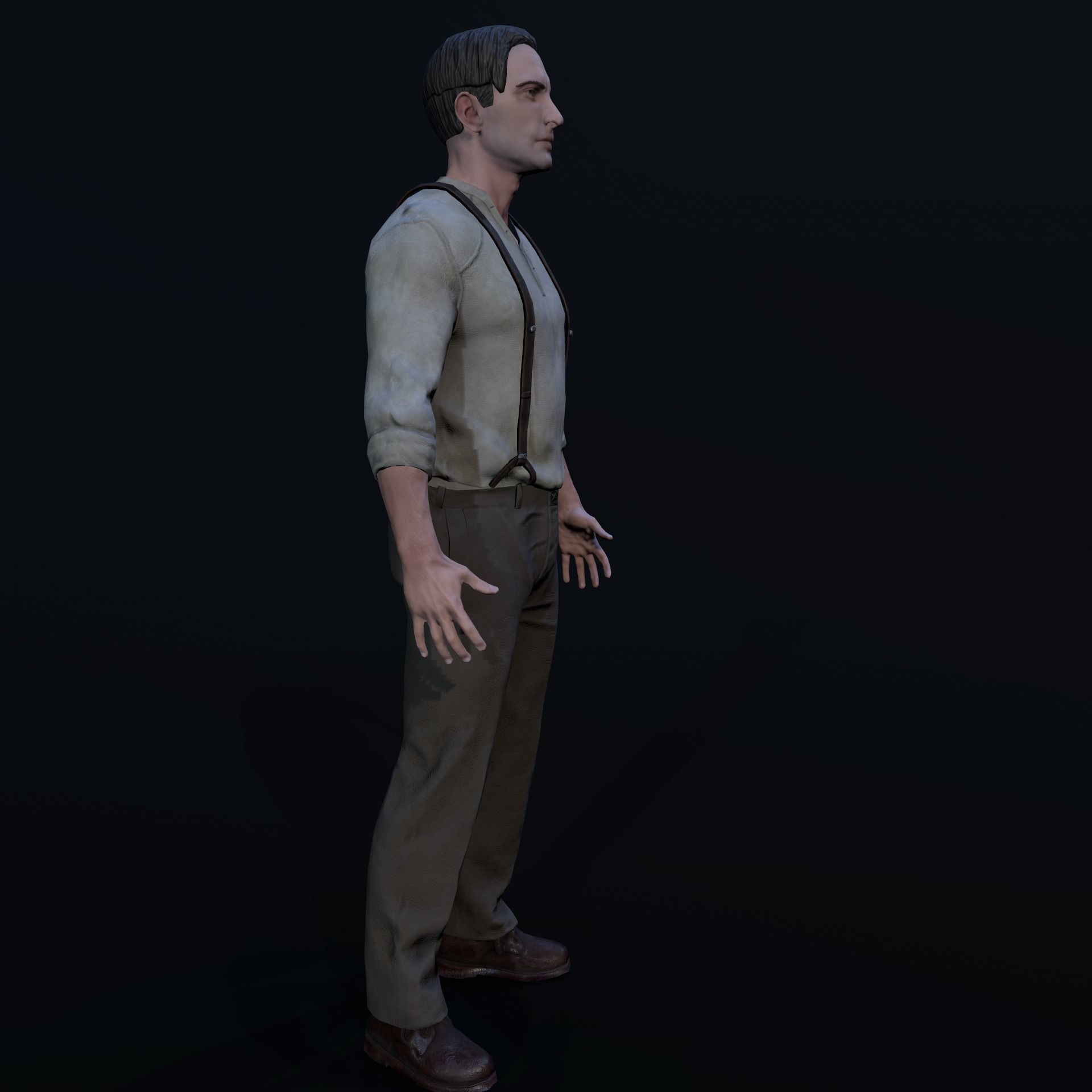Noir Character Low-poly 3D model_18