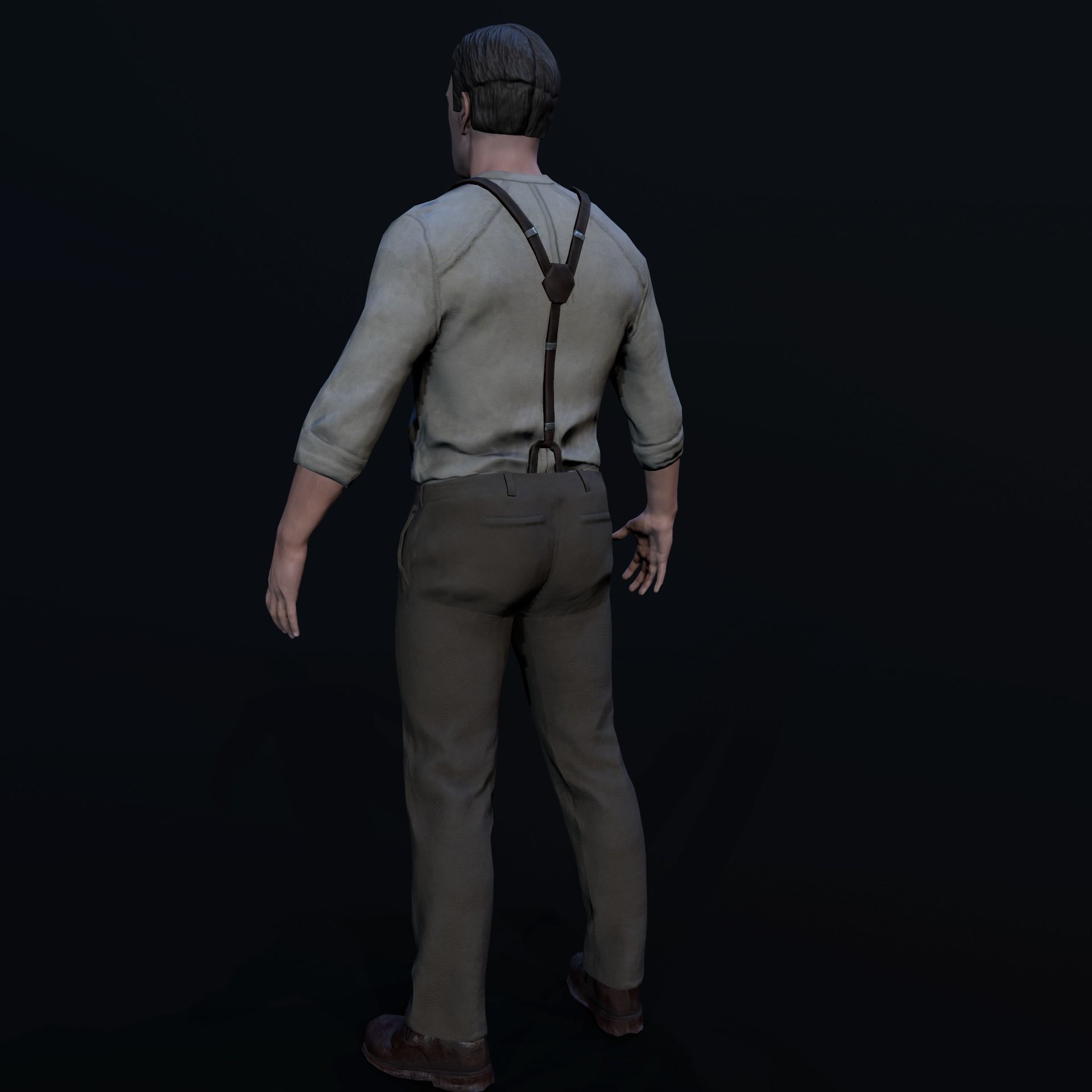 Noir Character Low-poly 3D model_9