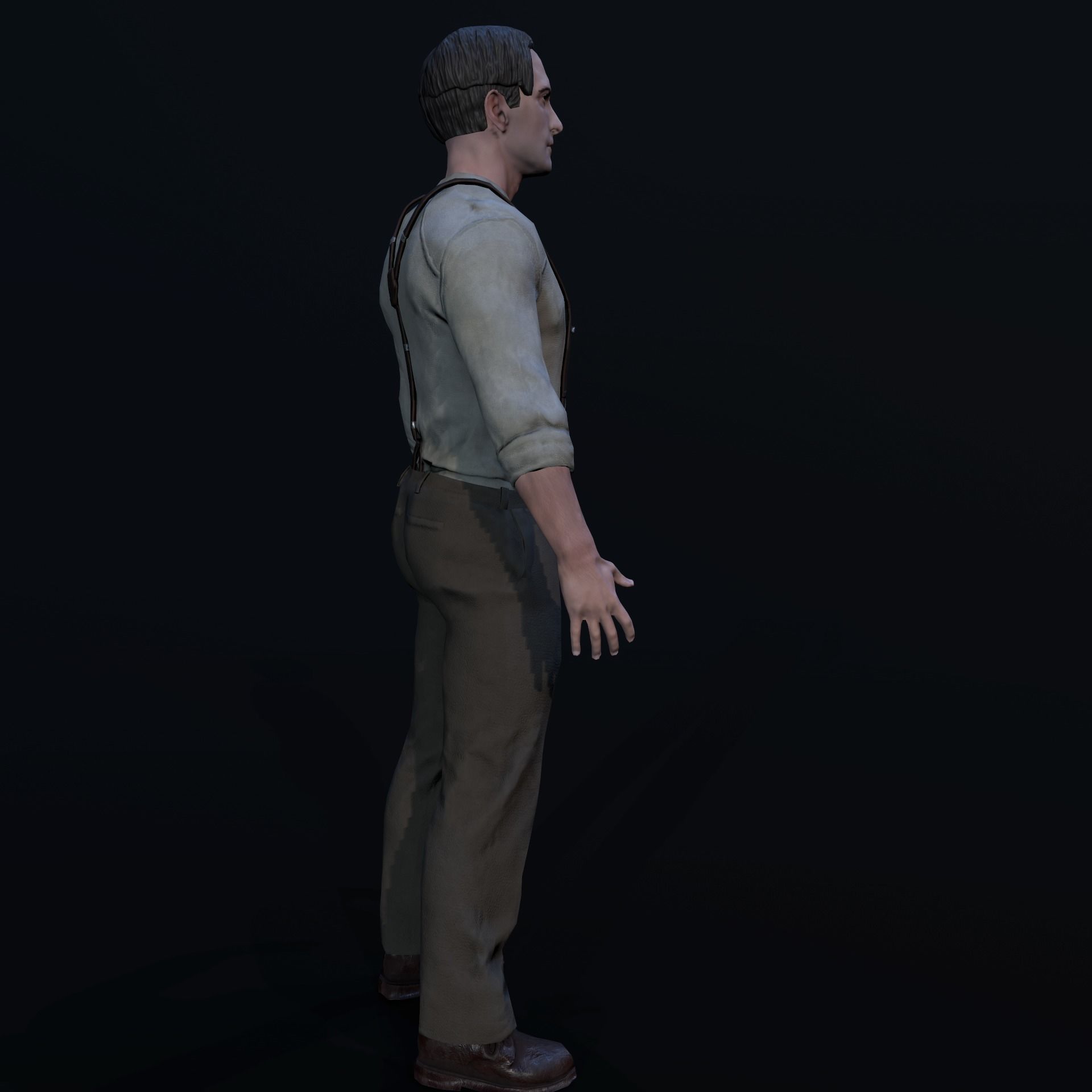 Noir Character Low-poly 3D model_15