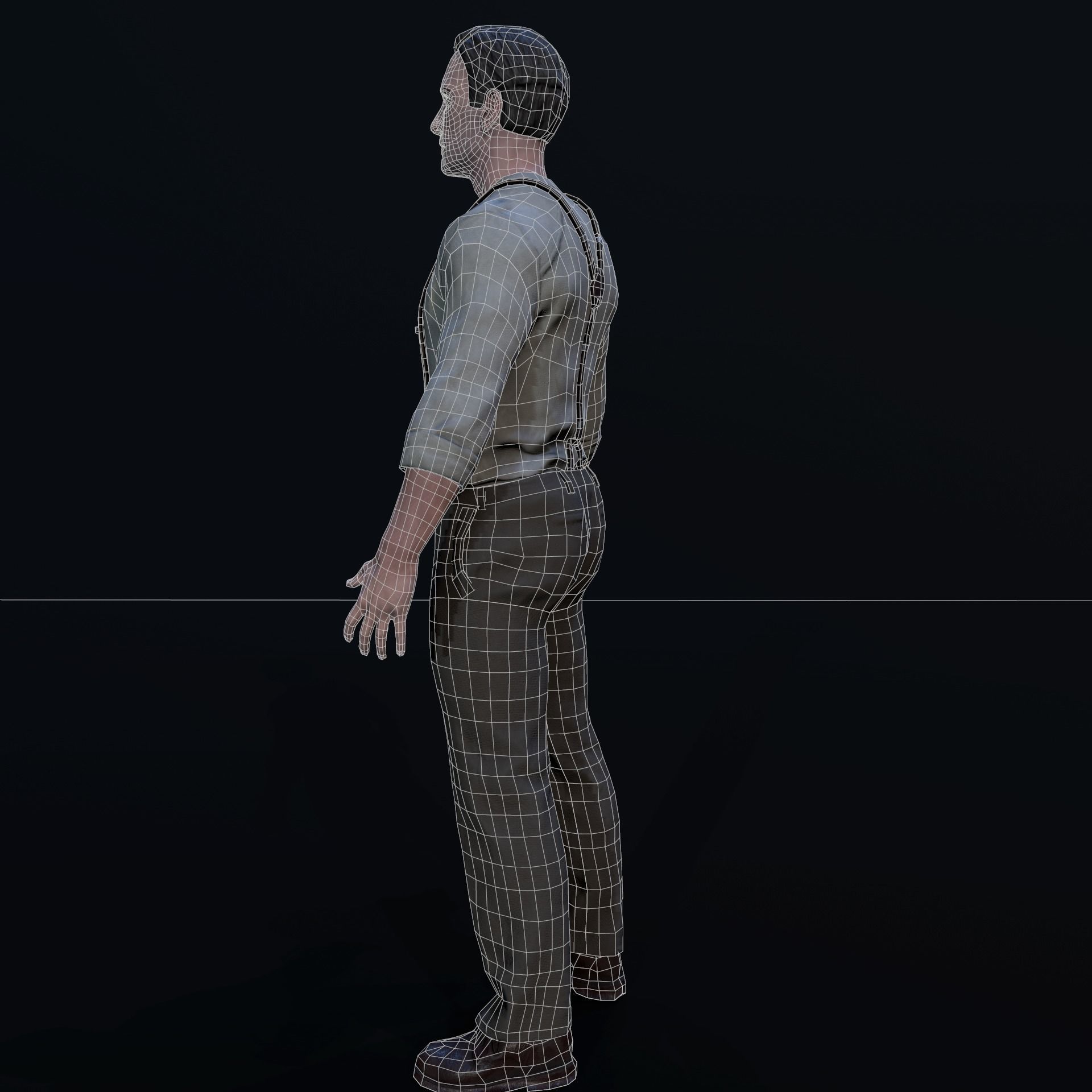 Noir Character Low-poly 3D model_20