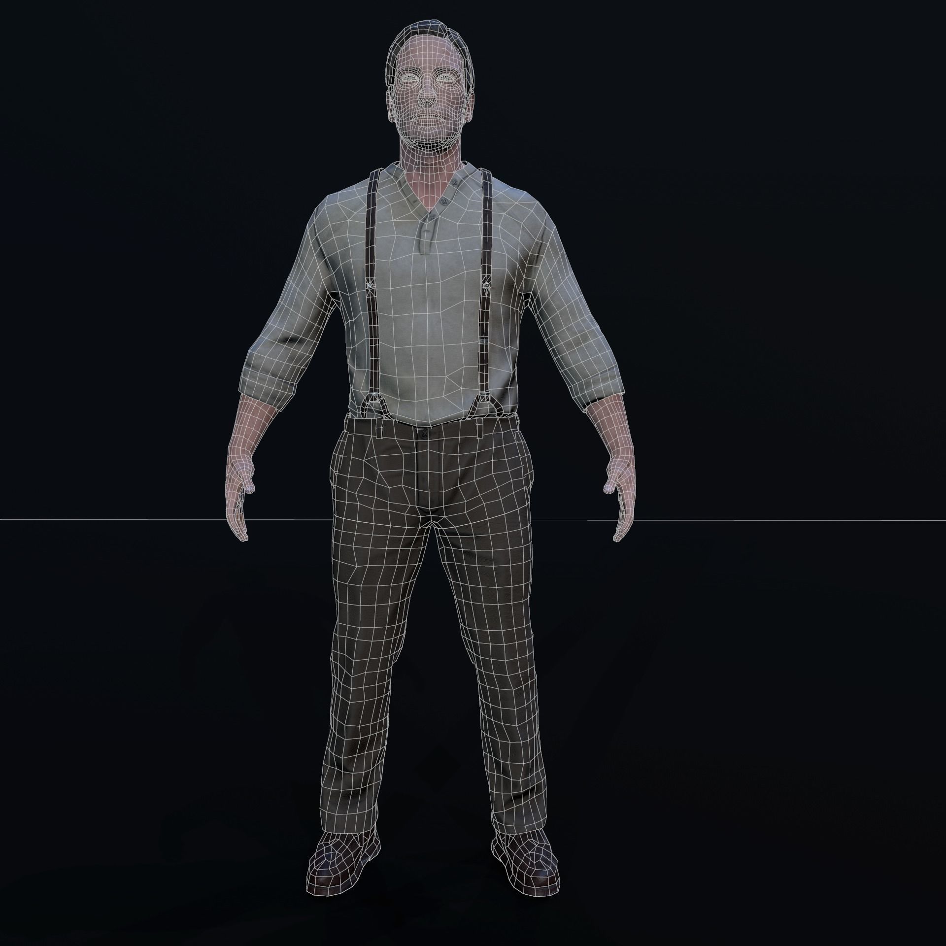 Noir Character Low-poly 3D model_22