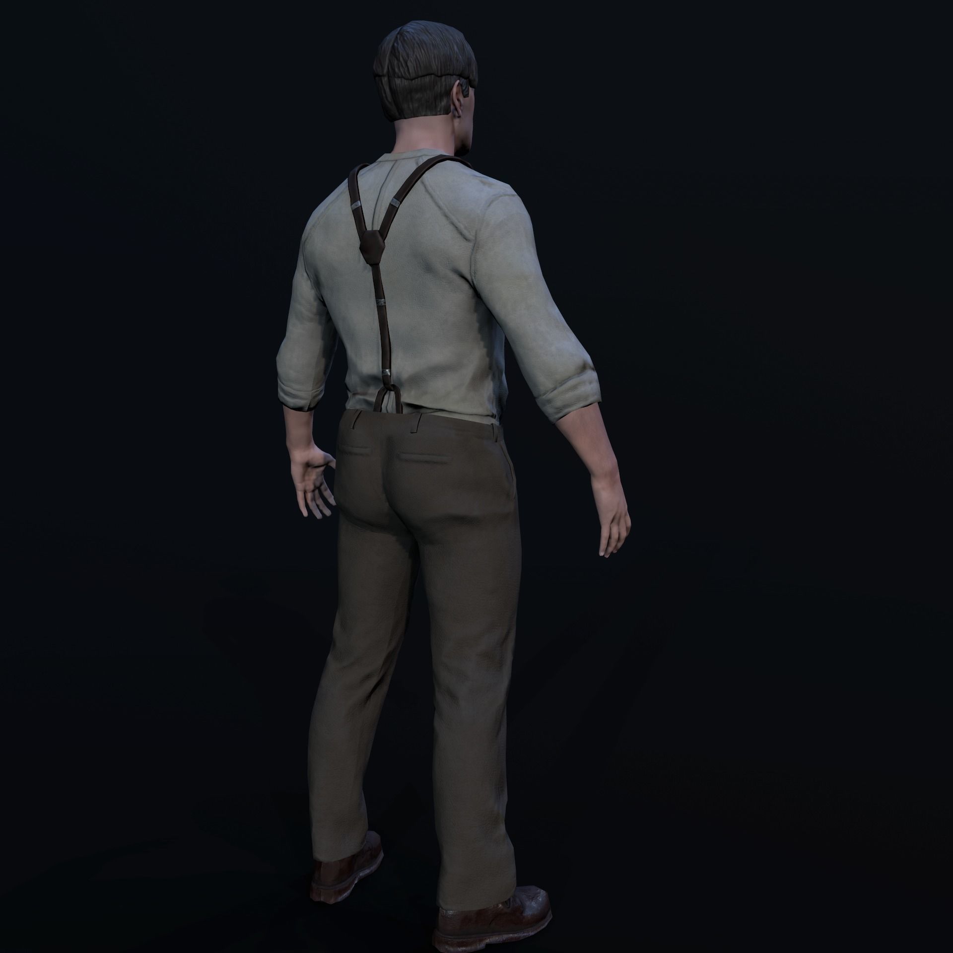 Noir Character Low-poly 3D model_19