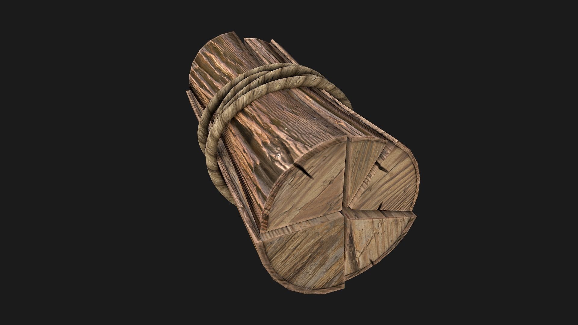 Firewood and Logs Set Low-poly 3D model_23