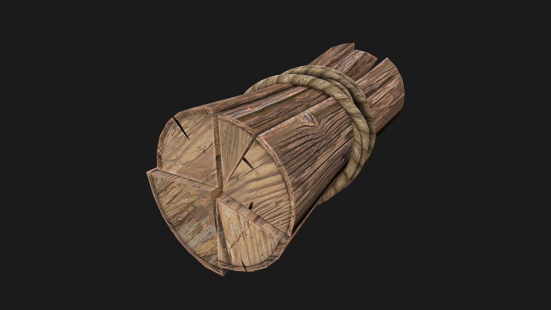 Firewood and Logs Set Low-poly 3D model_22