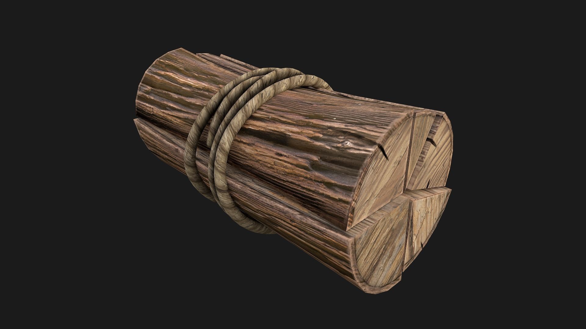 Firewood and Logs Set Low-poly 3D model_24