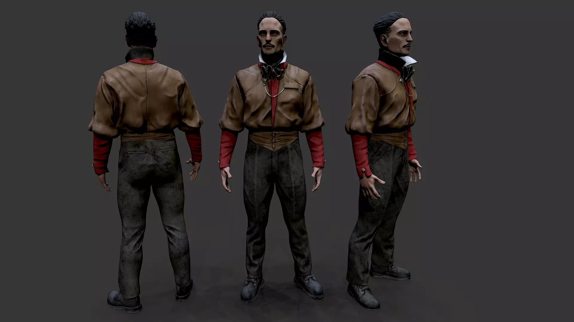 Noir Character 2 Low-poly 3D model_0