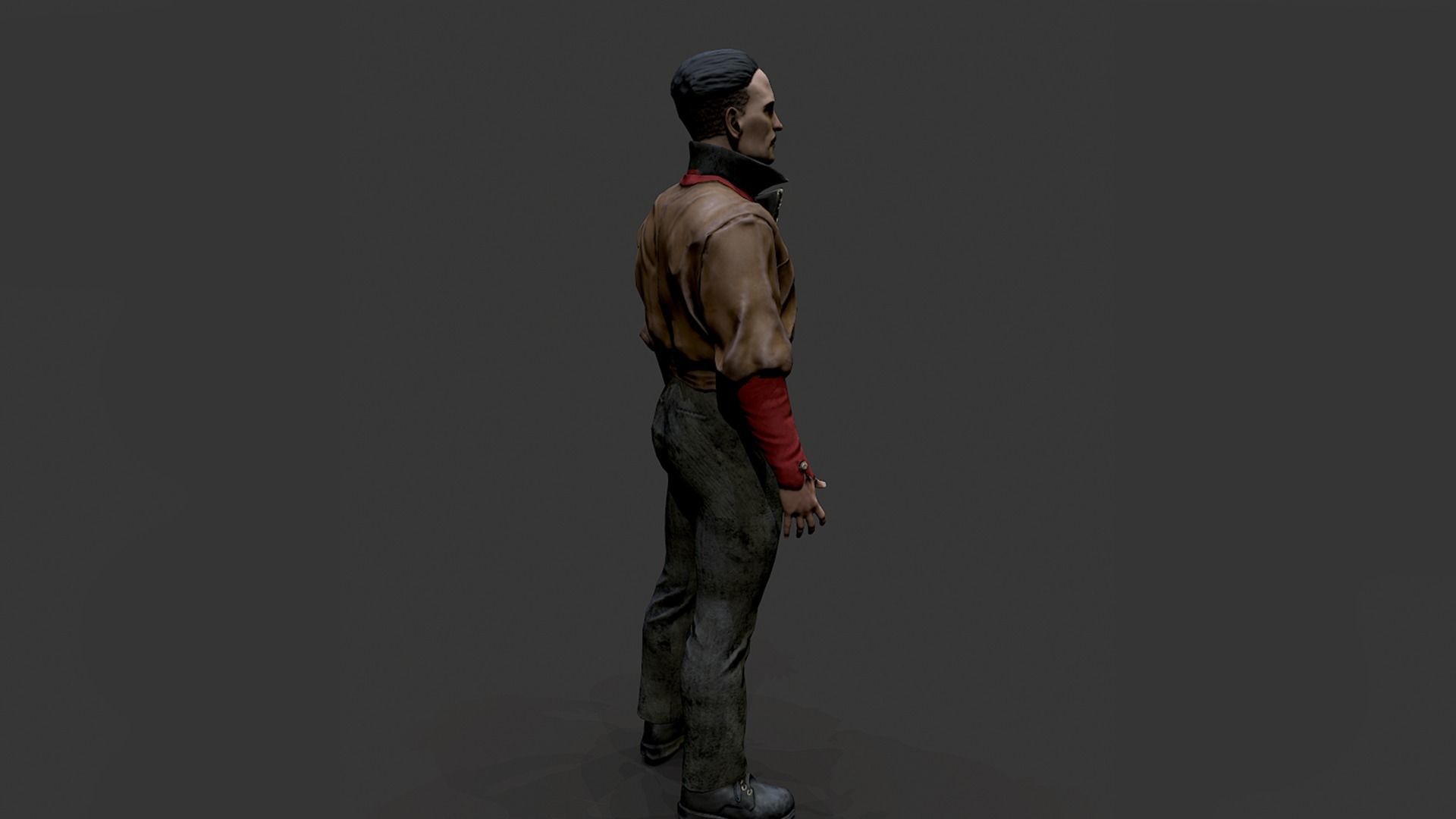 Noir Character 2 Low-poly 3D model_4